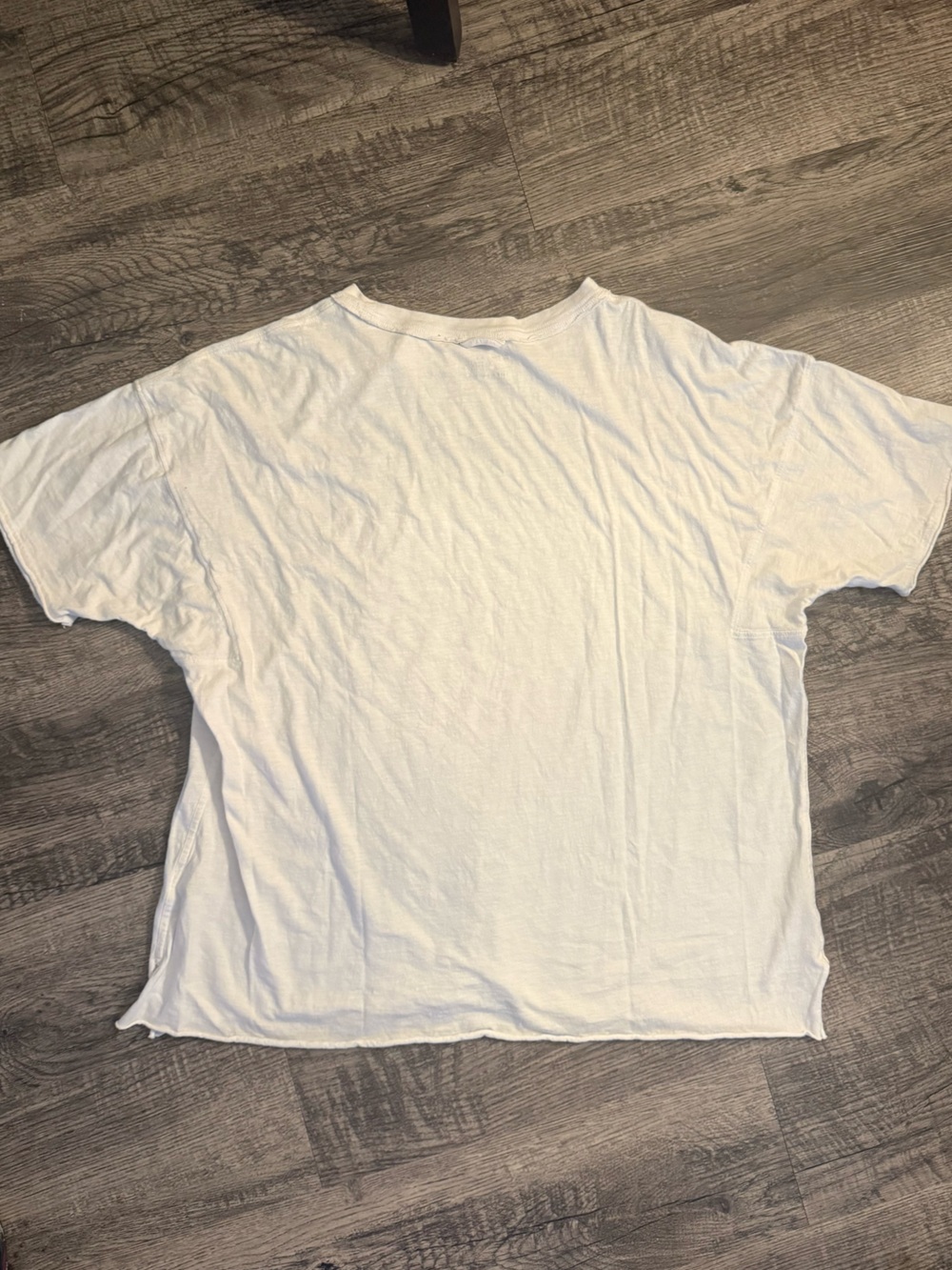 Aerie White Short Sleeve Tee w/Distressed Pastel 'Happiness Bloom' Graphic - Picture 3 of 8